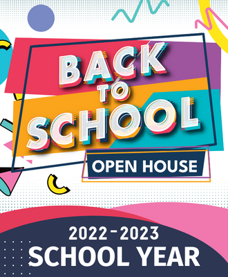 Retro Style Graphic titled Back-To-School Open House Dates